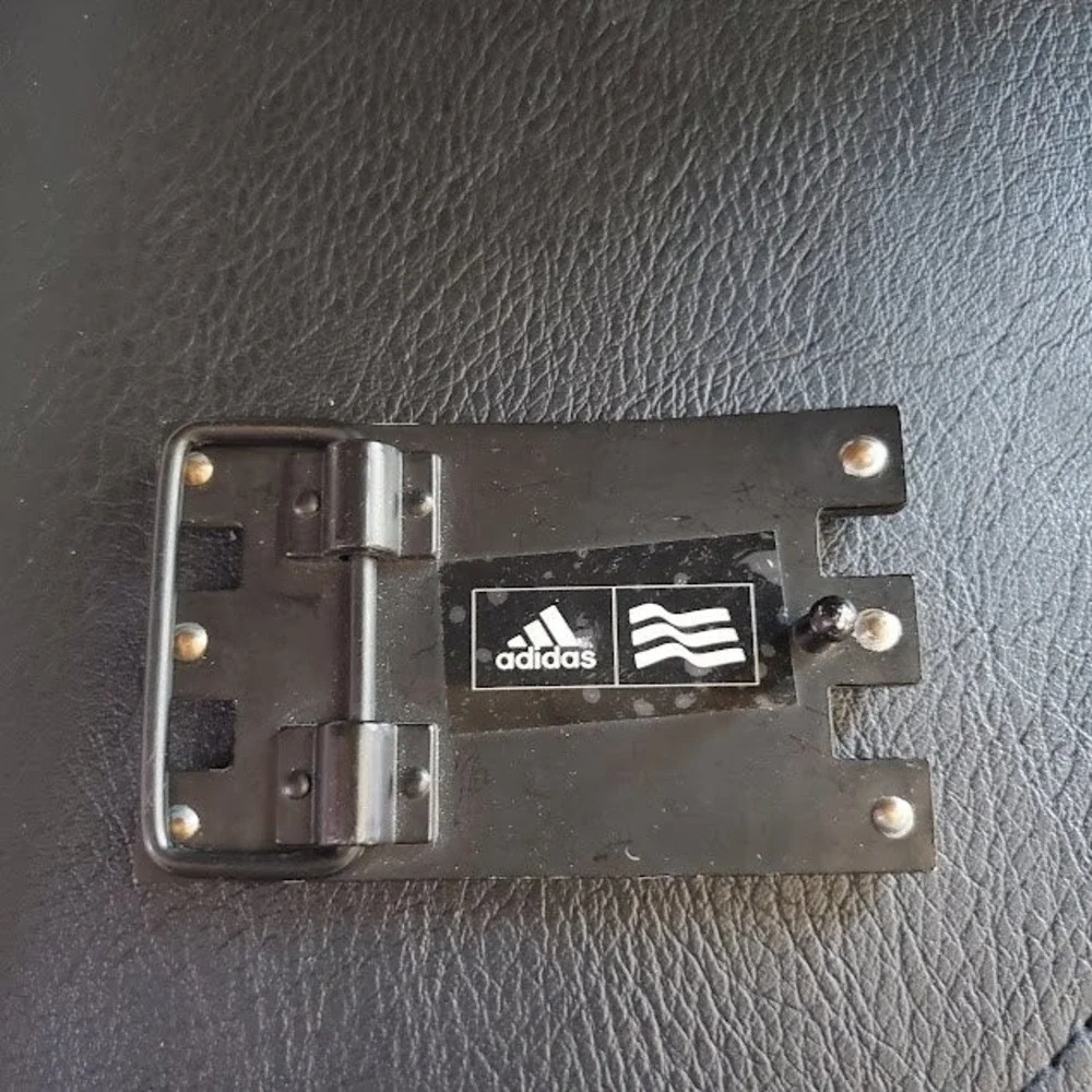 Adidas Belt Buckle Silver Black Three Stripes Logo Streetwear Athletic Golf